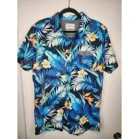 NWOT Rip Curl‎ Button Down Hawaiian Floral Short Sleeve Shirt Size L Vacation - Picture 1 of 4